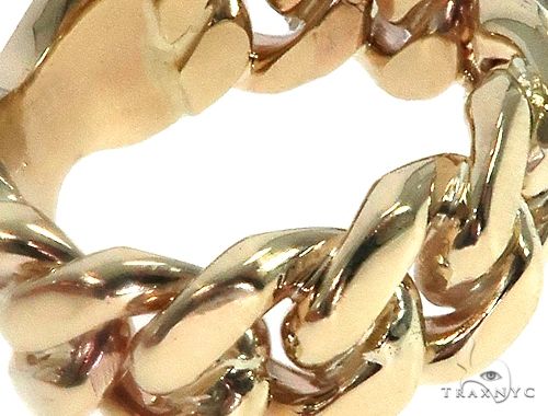Solid 14K Yellow Gold Miami Cuban Link Ring 64679 - Image 4