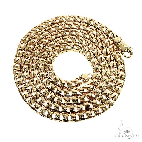 Solid 18K Yellow Gold Franco Link Chain 28 Inches 5mm   67158 - Image 3
