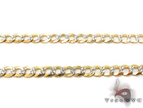10k Yellow Gold Solid Curb Diamond Cut Link Chain 20 Inches 3.5mm   63755 - Image 2