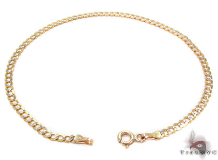 Solid Cuban Diamond Cut Bracelet  3mm 8 inches  33150 - Image 2