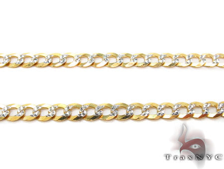 10k Yellow Gold Solid Curb Diamond Cut Chain 22 Inches 3.5mm   33101 - Image 2