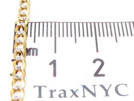 10k Yellow Gold Solid Curb Diamond Cut Chain 26 Inches 3.5mm   33098 - Image 6