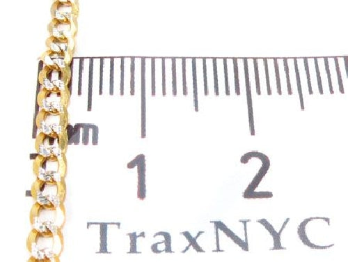 10k Yellow Gold Solid Curb Diamond Cut Chain 28 Inches 3.5mm   63349 - Image 6