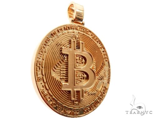 Solid Gold Custom Made Bitcoin Pendant Crypto Cryptocurrency Blockchain 64513 - Image 2