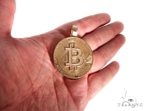 Solid Gold Custom Made Bitcoin Pendant Crypto Cryptocurrency Blockchain 64513 - Image 4
