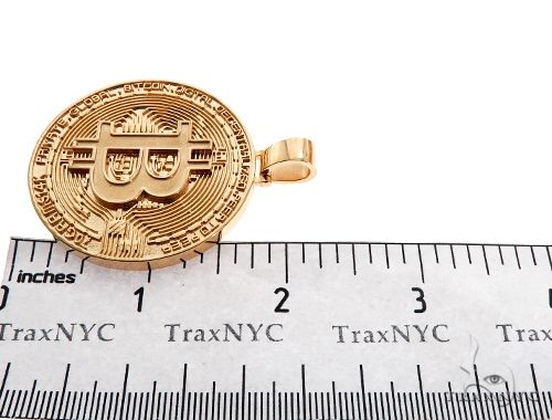 Solid Gold Custom Made Bitcoin Pendant Crypto Cryptocurrency Blockchain 64513 - Image 5