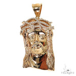 Solid Jesus Pendant With Diamond Crown 67589 - Image 1