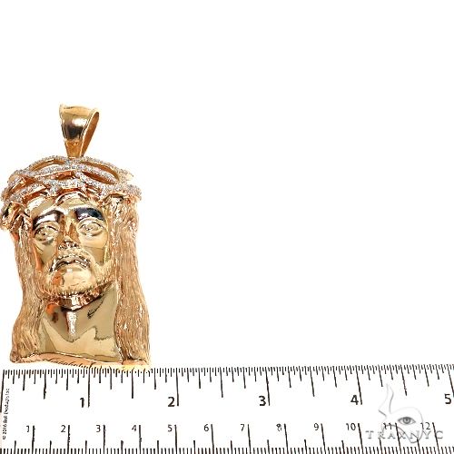 Solid Jesus Pendant With Diamond Crown 67589 - Image 5