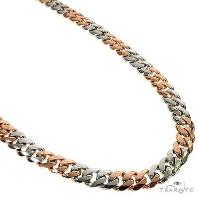 Solid Miami Cuban Chain 10K Two Tone 22 Inches 8.1mm   68012 - Image 1