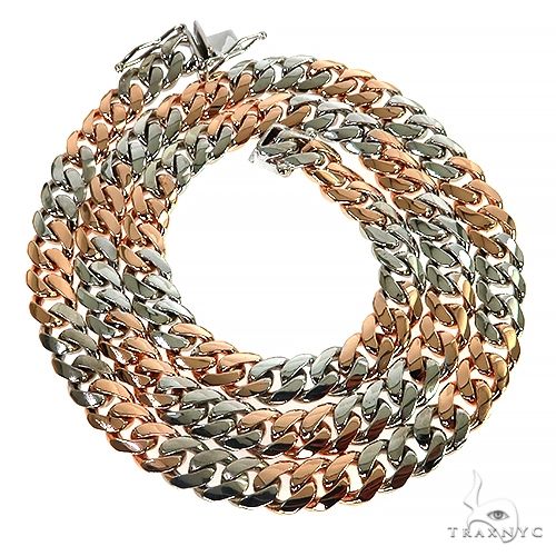 Solid Miami Cuban Chain 10K Two Tone 22 Inches 8.1mm   68012 - Image 3