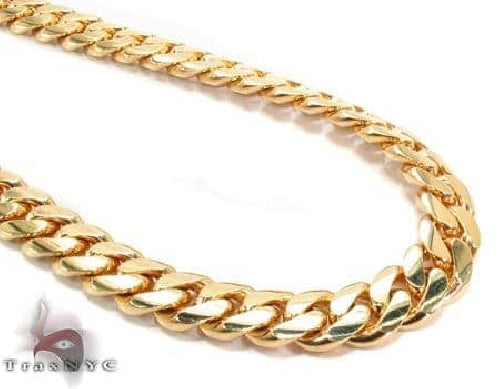 Solid Miami Cuban Link Chain 10K Yellow Gold 20 Inches 12.5mm   67153 - Image 1
