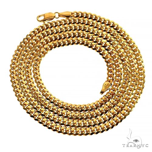 Solid Miami Cuban Link Chain 10K Yellow Gold 20 Inches 3.5mm   67103 - Image 4