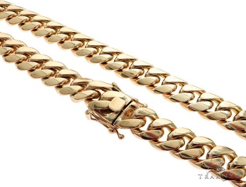 Solid Miami Cuban Link Chain 14K Yellow Gold 22 Inches 14.5mm   65356 - Image 1