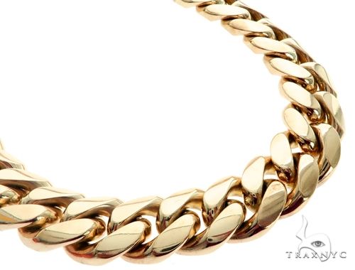 Solid Miami Cuban Link Chain 14K Yellow Gold 22 Inches 14.5mm   65356 - Image 2