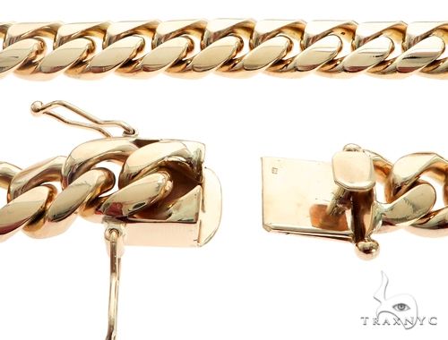 Solid Miami Cuban Link Chain 14K Yellow Gold 22 Inches 14.5mm   65356 - Image 4