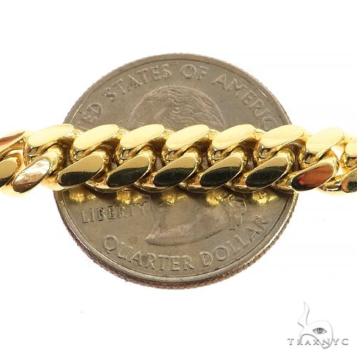 Solid Miami Cuban Link Chain 14K Yellow Gold 22 Inches 9.25mm   66536 - Image 4