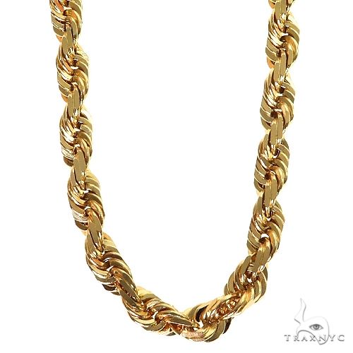 Solid Rope Link Chain 14K Yellow Gold 24 Inches 9mm  70543 - Image 1