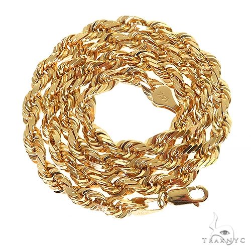 Solid Rope Link Chain 14K Yellow Gold 24 Inches 9mm  70543 - Image 3
