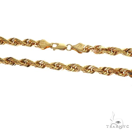Solid Rope Link Chain 14K Yellow Gold 24 Inches 9mm  70543 - Image 4