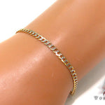 Solid Cuban Diamond Cut Bracelet 3mm 8 inches