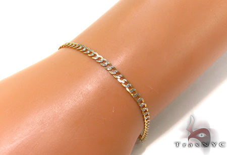 Solid Cuban Diamond Cut Bracelet 3mm 8 inches