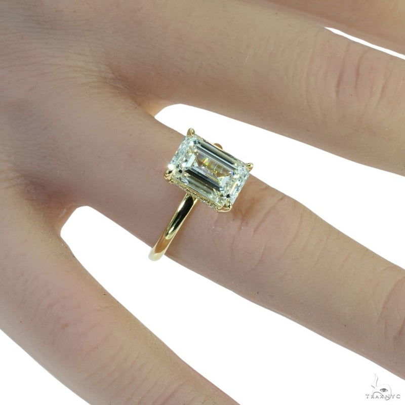 Solitaire Emerald Diamond Engagement Ring (L) 70116 - Image 7