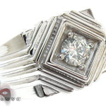 White Gold Mens Solitaire  XL Ring 2585 - Image 1