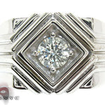 White Gold Mens Solitaire  XL Ring 2585 - Image 2