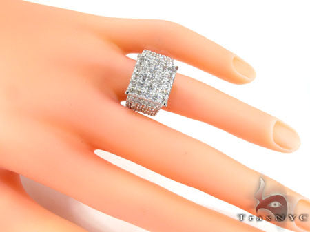 14K White Gold Sparkling Iced Diamond Ring 25769 - Image 8