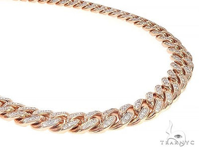Special Custom Heavy Solid Rose Gold Miami Cuban Link Chain 28 Inches 12mm 65358 - Image 1