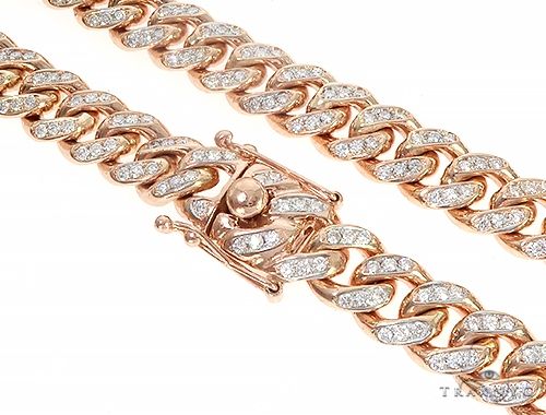 Special Custom Heavy Solid Rose Gold Miami Cuban Link Chain 65256 - Image 2