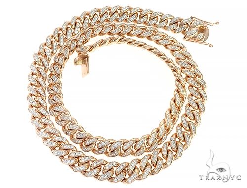 Special Custom Heavy Solid Rose Gold Miami Cuban Link Chain 65256 - Image 3