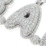 Special Custom White Gold Iced Out Diamond BAM Name Pendant 65249 - Image 4