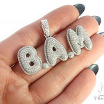 Special Custom White Gold Iced Out Diamond BAM Name Pendant 65249 - Image 5