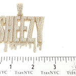 Special Custom Yellow Gold  Name Pendant Sheezy with Drip-Prong Set 65254 - Image 8