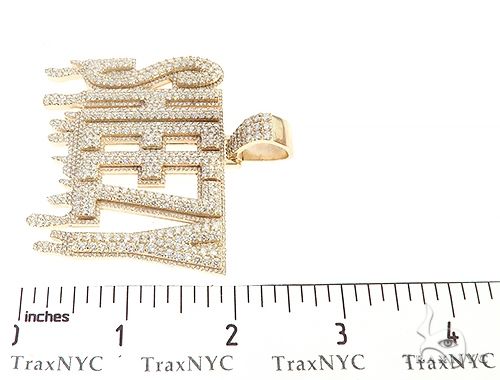 Special Custom Yellow Gold  Name Pendant Sheezy with Drip-Prong Set 65254 - Image 9