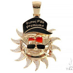 Special Custom Yellow Gold  Prong Diamond Enamel Sunny Pendant 65255 - Image 1