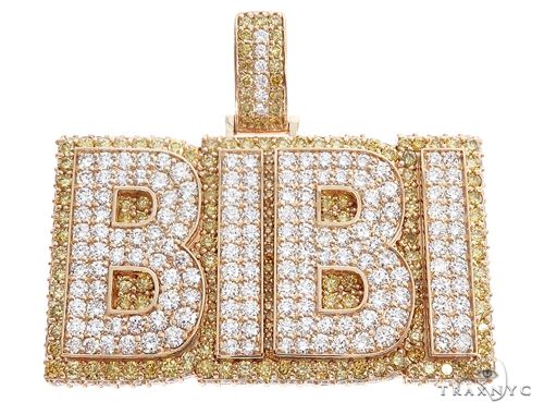 Special Custom Yellow Gold Name Pendant  BIBI Prong Diamonds 65247 - Image 1