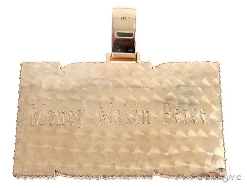 Special Custom Yellow Gold Name Pendant  BIBI Prong Diamonds 65247 - Image 3