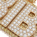 Special Custom Yellow Gold Name Pendant  BIBI Prong Diamonds 65247 - Image 4