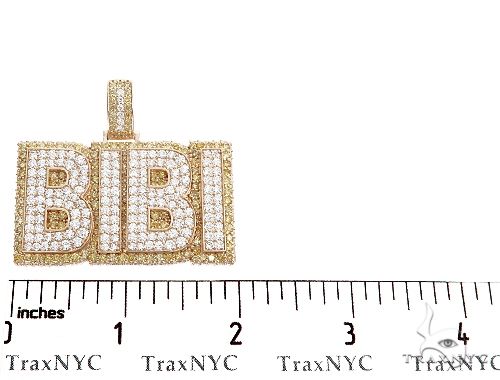 Special Custom Yellow Gold Name Pendant  BIBI Prong Diamonds 65247 - Image 6