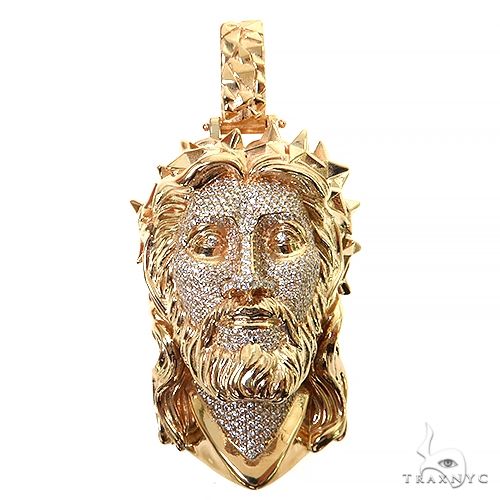 Spikes Crown Jesus Head Diamond Pendant 69120 - Image 1