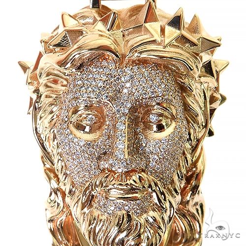 Spikes Crown Jesus Head Diamond Pendant 69120 - Image 3
