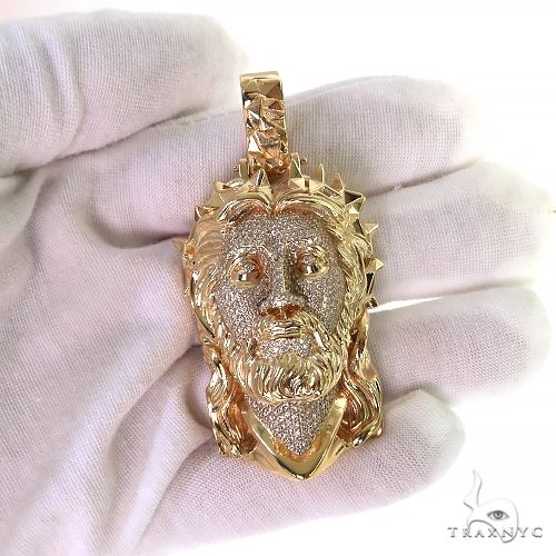 Spikes Crown Jesus Head Diamond Pendant 69120 - Image 8