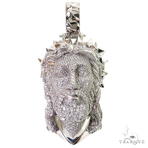 Spikes Crown Jesus Head Diamond Pendant 69404 - Image 1