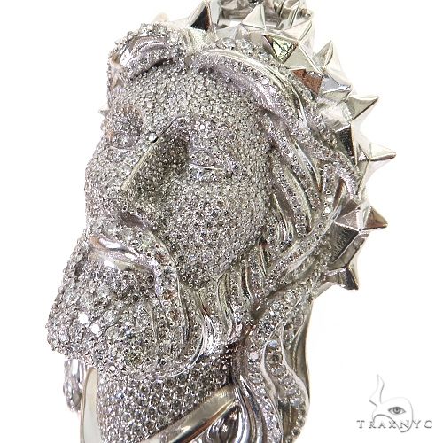 Spikes Crown Jesus Head Diamond Pendant 69404 - Image 3
