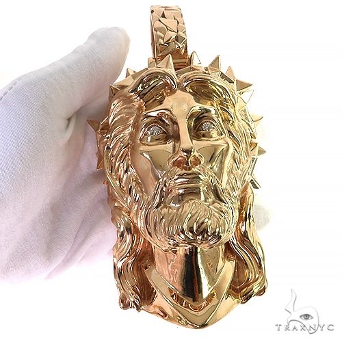 Spikes Crown Jesus Head Pendant Large 69148 - Image 8