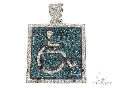 Square Handicap Diamond Pendant 65495 - Image 1