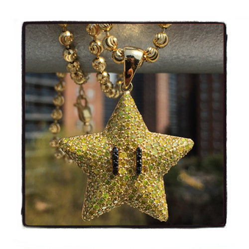 Super Mario Bros Star Yellow Color Diamond Pendant 20121 - Image 9