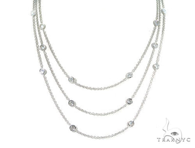 Three Layers Bezel Diamond Necklace 45313 - Image 1